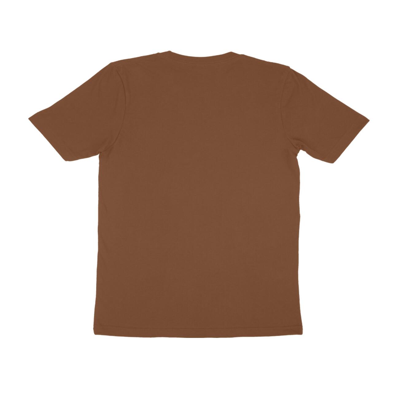 Coffee Brown Men's Simple Half Sleeve Round Neck T-Shirt