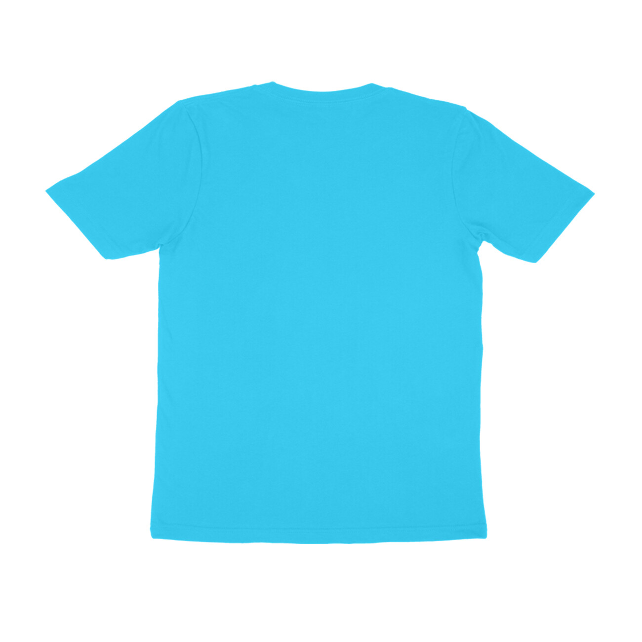 Sky Blue Men's Simple Half Sleeve Round Neck T-Shirt